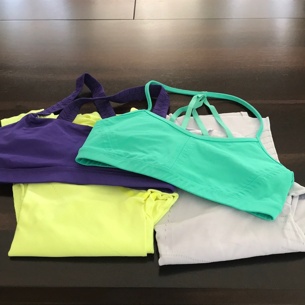 2 bras and 2 long sleeves